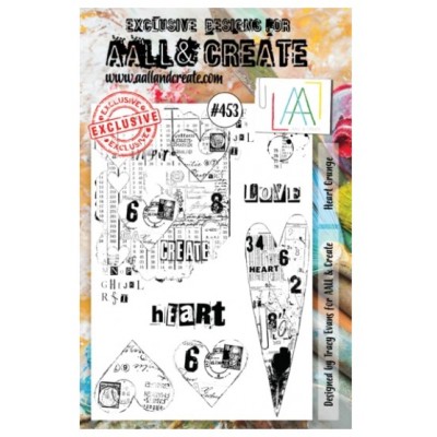AALL & CREATE - Estampe set «Heart Grunge» #453